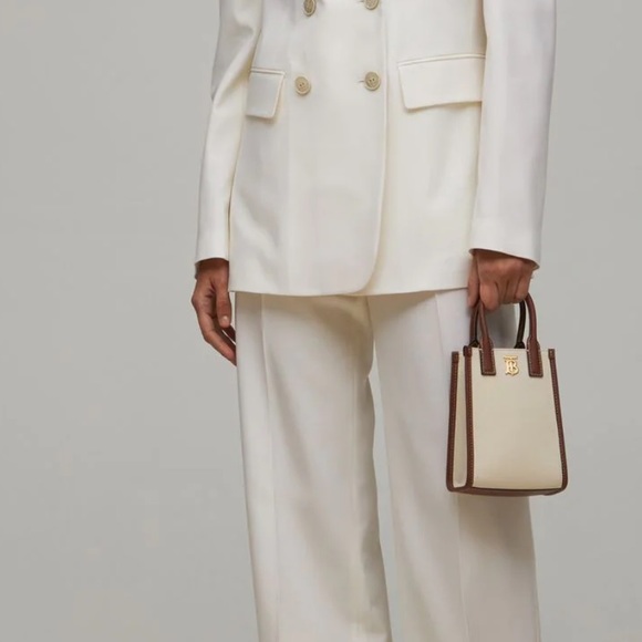 Burberry TB leather canvas phone tote - Picture 5 of 11